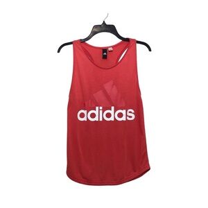 adidas White Logo Orange Red Racerback Tank Top S